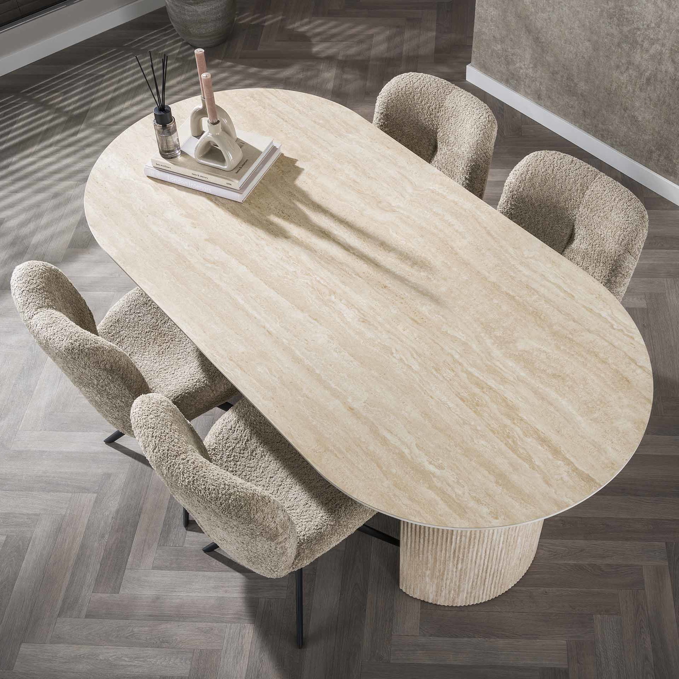 Eetkamertafel Arch Travertin 180cm - Giga Meubel