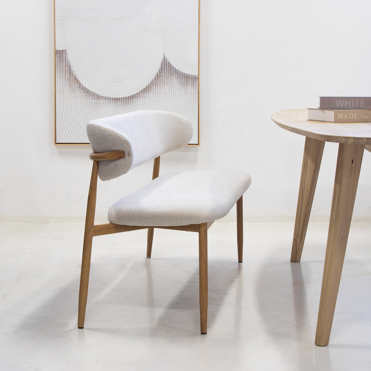 Eetkamerbank Alexia Beige/Naturel 180cm - Giga Meubel