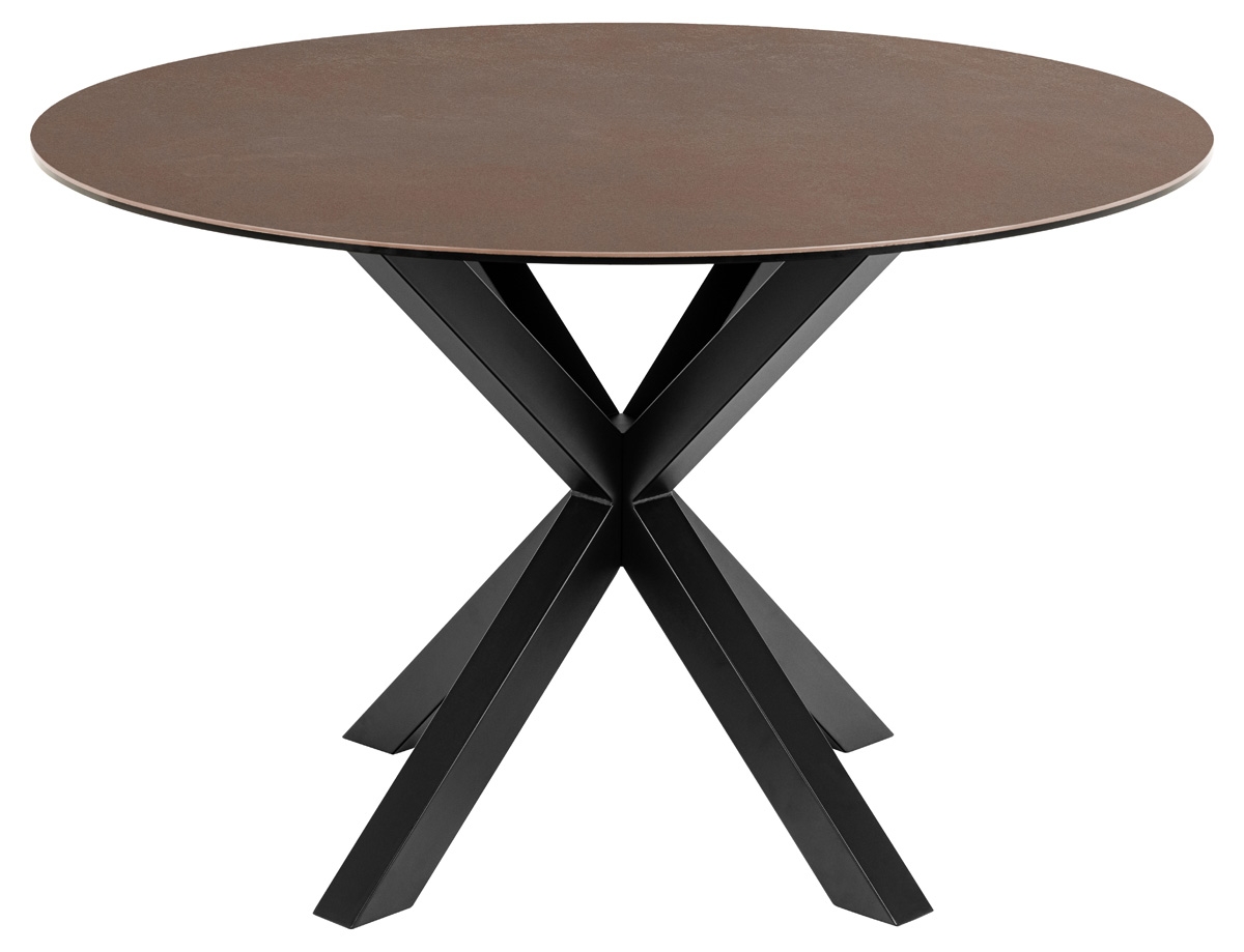 Eettafel Axel Rond Keramiek Bruin Ø120cm - Giga Living