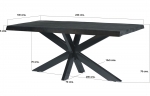 Livingfurn Boomstamtafel Norris Spider Mangohout Zwart 240cm