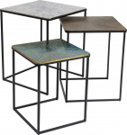 Kare Design Bijzettafel Ray Vierkant Set van 3