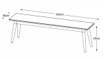 Bankje Barrali Smoked Eiken 150cm - Giga Living