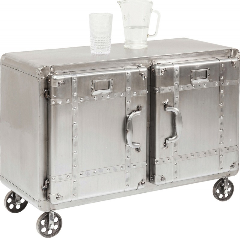 Kare Design Dressoir Buster Zilver met Wielen
