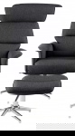 Relaxfauteuil Met Voetenbankje Skjern Donkergrijs Calmeo - Giga Living