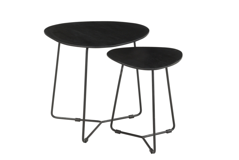 Livingfurn Salontafel Brix Ivy black set of 2