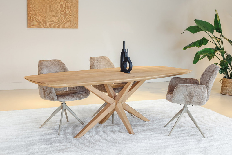 Eettafel Vero Deens Ovaal Naturel Eiken 240x100cm - Giga Meubel