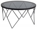 Salontafel Ambra Rond Glas Grijs Ø80cm - Giga Living