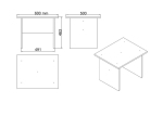 Kantoor Meubels Set Vobarno (2 Kasten + Bureau + Tafel) Melamine Eiken Zwart