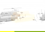 Kave Home Bank Alea 3-Zits Chenille Ecru