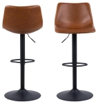 Barkruk Regina Kunstleder Cognac (Verstelbaar) - Giga Living