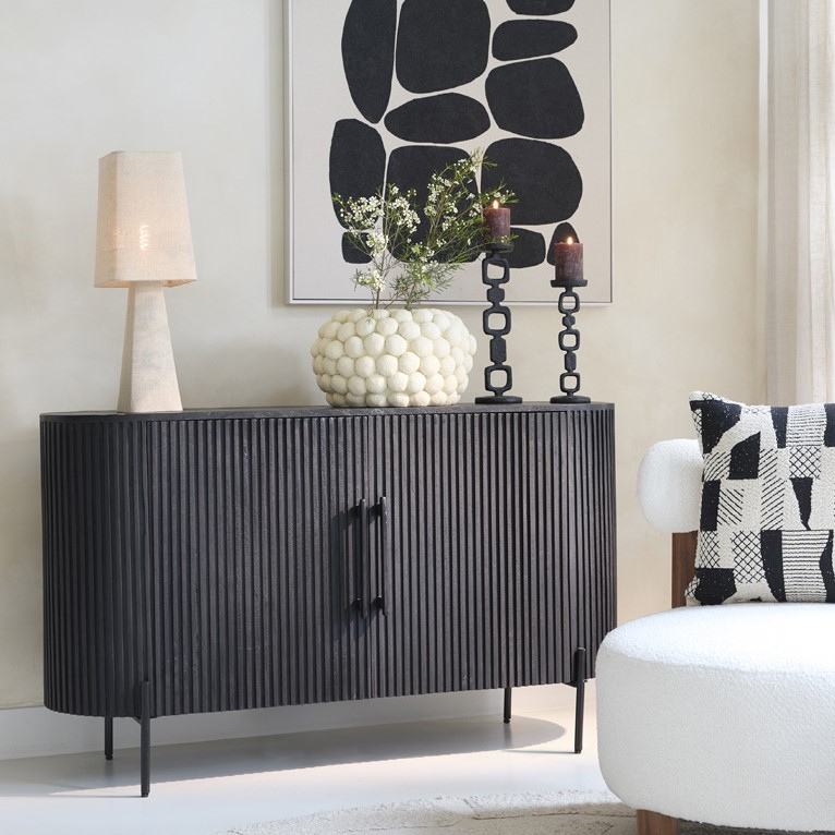 Light & Living Dressoir Dumosi Zwart 140cm