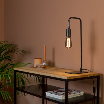 Tafellamp Kevin 1-lichts Gun Metal - Giga Meubel