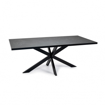 Stalux Eettafel Gijs Marmerlook Zwart 180cm