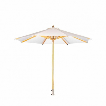 Fjôrd Parasol Naxos 3m Hout Wit Stof