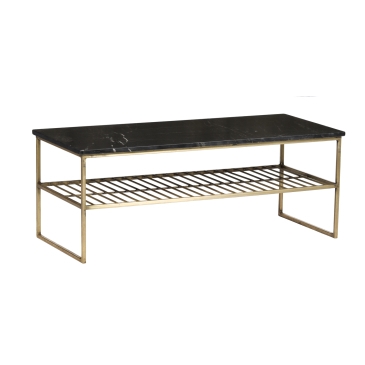 Livingfurn Salontafel Dian Marmer Zwart Goud 90cm