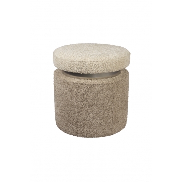 Dutchbone Poef Sen Bouclé Beige