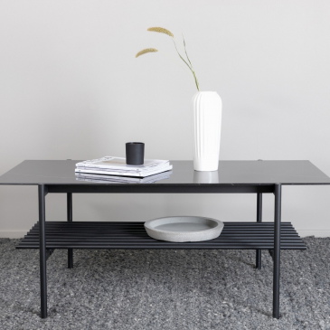 Fjôrd Salontafel Von Zwart Glas Marmer