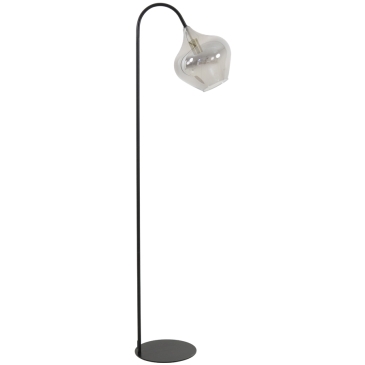 Light & Living Vloerlamp Rakel Mat Zwart/Smoke 160cm