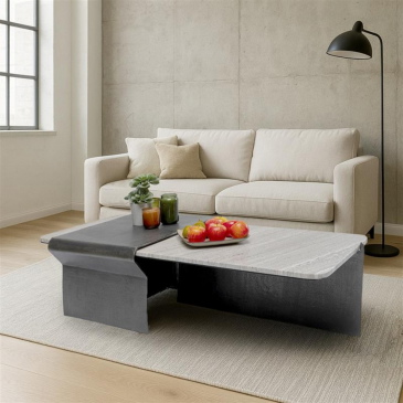 Kare Design Salontafel Montagna Marmer Grijs
