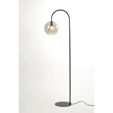 Light & Living Vloerlamp Subar Mat Zwart/Smoke Glas 158cm