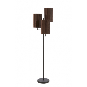 Light & Living Vloerlamp Edisa 3-Lichts Velvet Donkerbruin 168cm