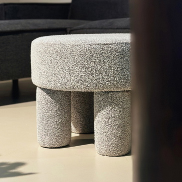 Poef Demi Bouclé Naturel - Giga Meubel