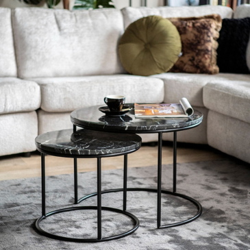By-Boo Bijzettafel Romeo Marmer Set Van 2