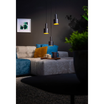 Hanglamp Sledge Metaal 3-Lichts Getrapt Zwart - Giga Meubel