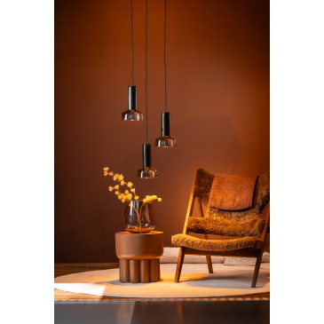 Hanglamp Beal 3-Lichts Getrapt Glas Smoke - Giga Meubel