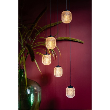 Hanglamp Kristel 5-Lichts Getrapt - Giga Meubel