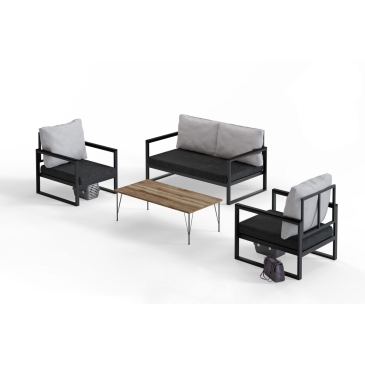 Tuin Lounge Set Cifter Antraciet Zwart