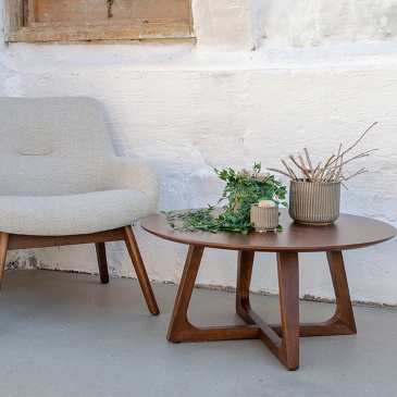 House Nordic Salontafel Hellerup Walnootfineer Ø75cm