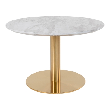 House Nordic Salontafel Bolzano Marmerlook Wit/Goud Ø70cm