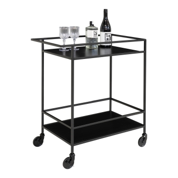 House Nordic Bar Trolley Vita Zwart