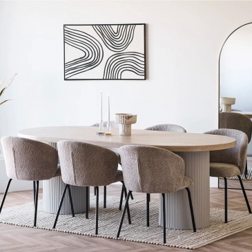 House Nordic Eettafel Solva MDF Zand/Naturel 220cm