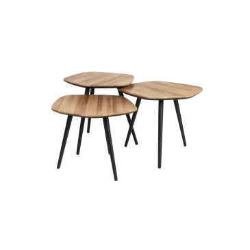 Salontafel Cuties Teak Fineer (Set van 3) - Giga Meubel