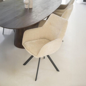 By-Boo Eetkamerstoel Bliss Met Armleuning Taupe