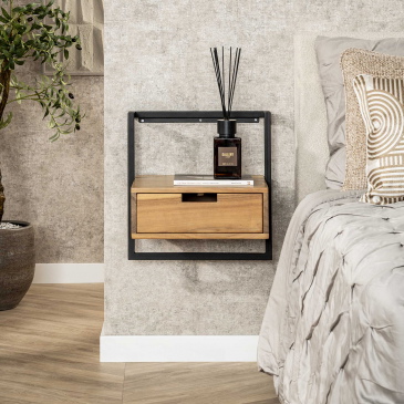 Nachtkastje Air Solid Massief Acacia Naturel - Giga Meubel