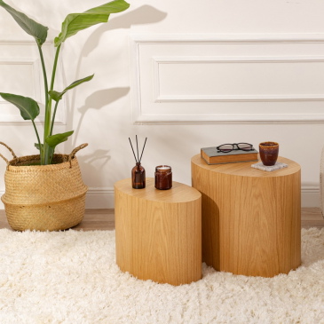 Bijzettafel Elipse Naturel Set van 2