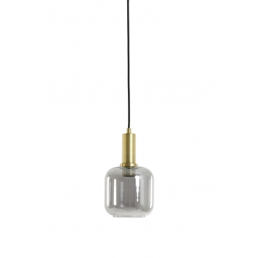 Light & Living Hanglamp Lekar Antiek Brons / Smoke Glas Ø21cm