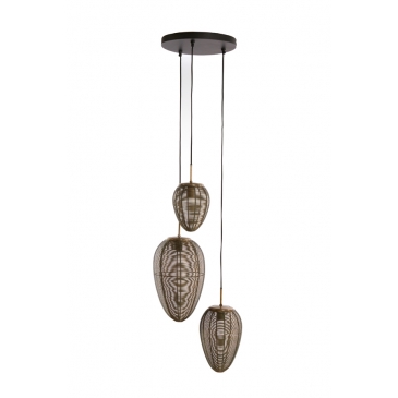 Light & Living Hanglamp Yaelle 3-Lichts Getrapt Antiek Brons Ø36cm