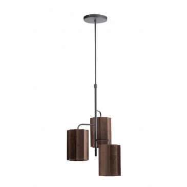 Light & Living Hanglamp Edisa 3-Lichts Velvet Donkerbruin