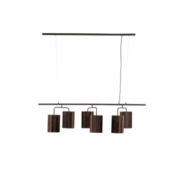 Light & Living Hanglamp Edisa 6-Lichts Velvet Donkerbruin 160cm