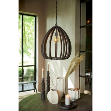 Light & Living Hanglamp Barsia Mangohout Donkerbruin Ø50cm