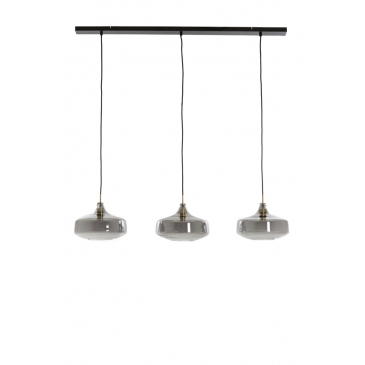 Light & Living Hanglamp Solna 3-Lichts Smoke Glas 120cm