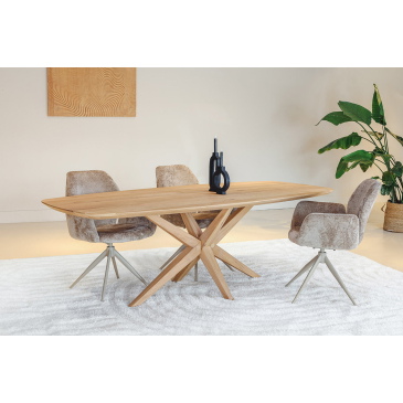 Eettafel Vero Deens Ovaal Naturel Eiken 240x100cm - Giga Meubel