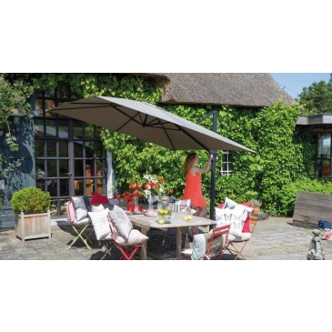 Parasol Colmar Hang Donkergrijs Alu 250x250cm - Giga Living