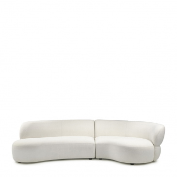 Rivièra Maison Bank San Remo 2,5-Zits Rechts Bouclé Wit