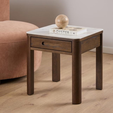 Bijzettafel Wilven Keramiek Cream Talvera 45cm - Giga Living