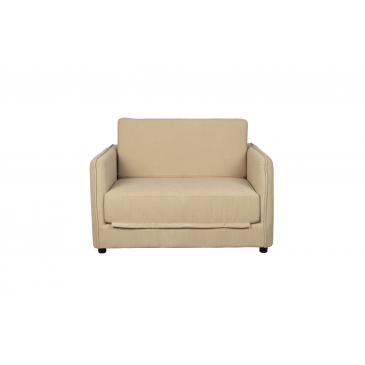 Loveseat Slaapbank Jopie Ribcord Beige - Giga Meubel